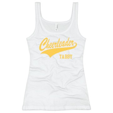 Cheerleader Tabby Junior Fit Bella Longer Length 1x1 Rib Tank Top