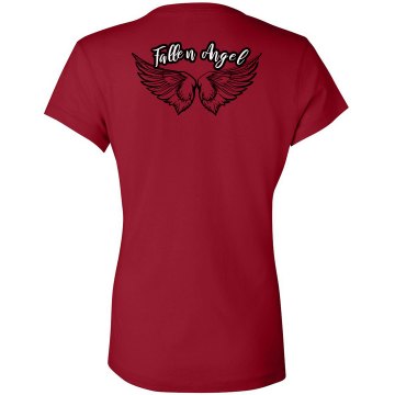 Fallen Angel Junior Fit Bella Sheer Longer Length Rib V-Neck Tee 