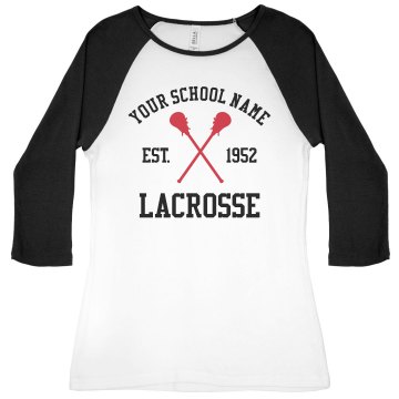 Lacrosse Long Sleeve Tee Junior Fit Bella Long Sleeve Crewneck Jersey Tee