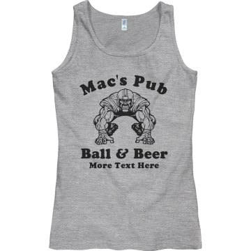 Mac's Pub Football Junior Fit Bella Sheer Longer Length Rib Tank Top