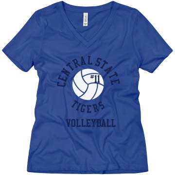 Tigers VB #11 Misses Relaxed Fit Anvil V-Neck Tee