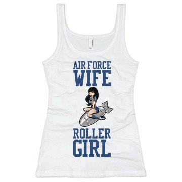 Air Force Roller Girl Junior Fit Bella Sheer Longer Length Rib Tank Top