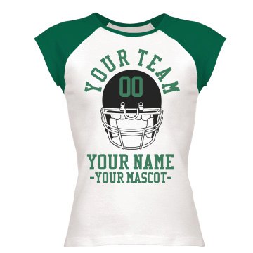 Your Own Football T-Shirt Junior Fit Bella 1x1 Rib Cap Sleeve Raglan Tee