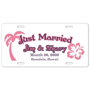 Just Married Plate License Plate