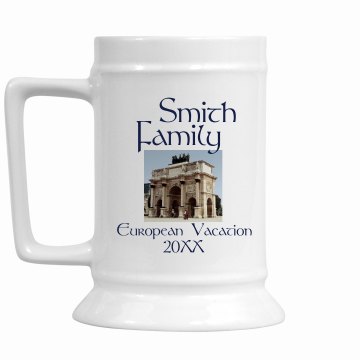 European Vacation Upload 16oz Ceramic Stein