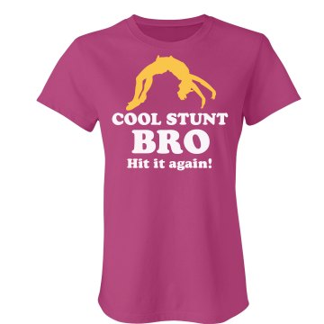 Cool Stunt Back Flip Junior Fit Bella Sheer Longer Length Rib Tee