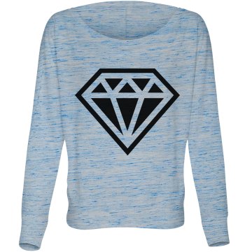 Diamond Fashion Top Misses Bella Flowy Lightweight Relaxed Dolman Tee