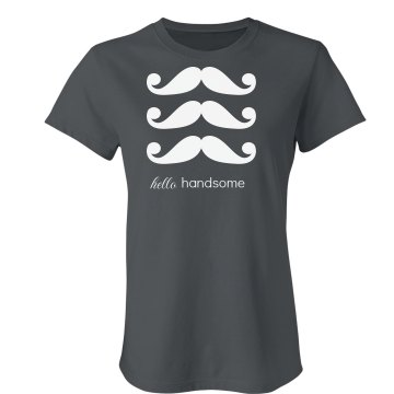 Hello Handsome Junior Fit Bella Crewneck Jersey Tee