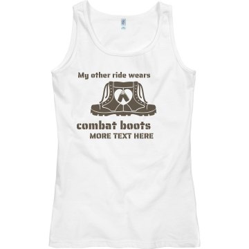 Combat Boots Military Junior Fit Bella Sheer Longer Length Rib Tank Top