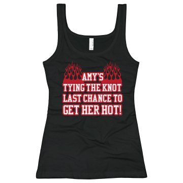 Get Her Hot Bachelorette! Junior Fit Bella Sheer Longer Length Rib Strap Tank Top