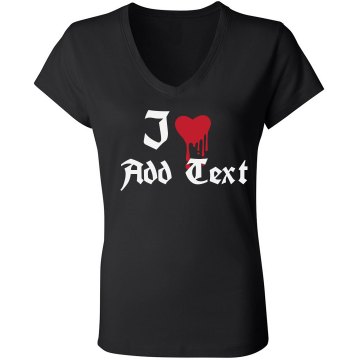 I Heart Petey Junior Fit Bella Sheer Longer Length Rib V-Neck Tee 