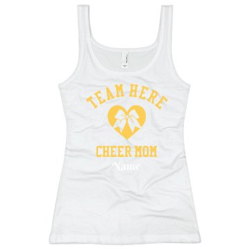 Pirate Cheer Mom  Junior Fit Bella Longer Length 1x1 Rib Tank Top