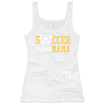 Soccer Mom Tank Top Junior Fit Bella Sheer Longer Length Rib Racerback Tank Top