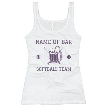 Thirsty Don Softball Team Junior Fit Bella Sheer Longer Length Rib Tank Top