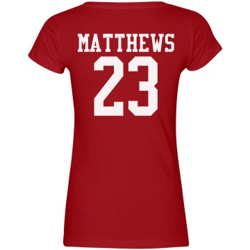 Davidson Football w/ Back Junior Fit Bella Sheer Longer Length Scoopneck Tee