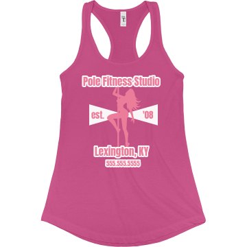 Pole Fitness Studio KY Junior Fit Bella Sheer Longer Length Rib Racerback Tank Top