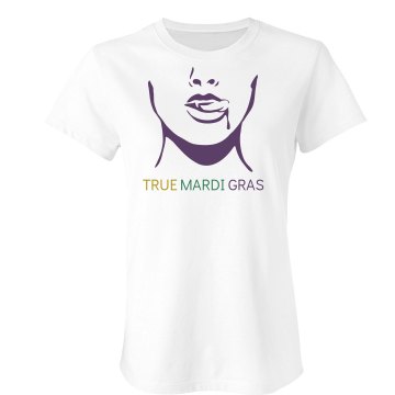 True Mardi Gras Blood Junior Fit Bella Sheer Longer Length Rib Tee