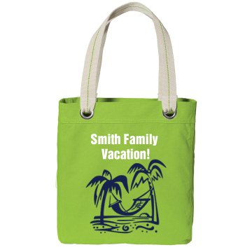 Family Vacation Beach Bag Port Authority Color Canvas Tote