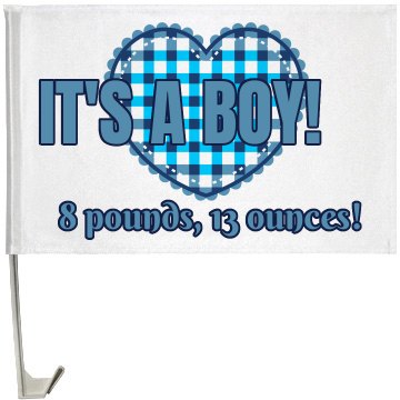 Baby Announcement Flag One-Sided Driver Side Car Flag