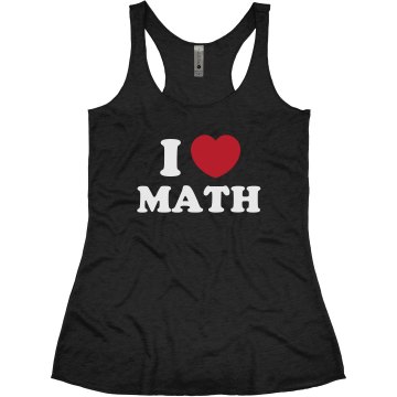 I Love Math Junior Fit Bella 1x1 Rib Ringer Tee