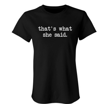 What She Said Junior Fit Bella Sheer Longer Length Rib Tee