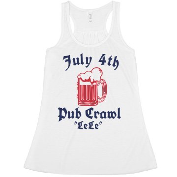 July 4th Pub Crawl Junior Fit Bella Sheer Longer Length Scoopneck Tee