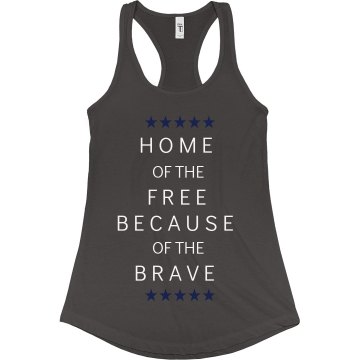 Home Of The Free Junior Fit Bella Sheer Longer Length Rib Strap Tank Top