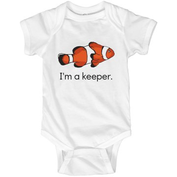 I'm a Keeper Infant Rabbit Skins Lap Shoulder Creeper