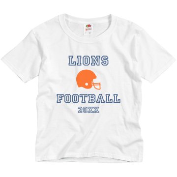 Lions Football 2013 Youth Basic Gildan Heavy Cotton Crew Neck Tee