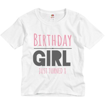 Nina's 8th Birthday Youth Basic Gildan Ultra Cotton Crew Neck Tee