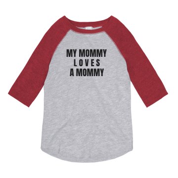 Mummy Loves A Girl Tee Youth Anvil Ringer Tee