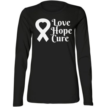 Love Hope Cure Misses Relaxed Fit Bella Missy Long Sleeve Tee