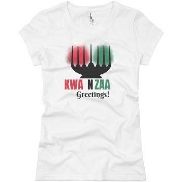 Kwanzaa Greetings Tee Junior Fit Basic Bella Favorite Tee