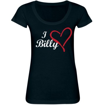I Heart Billy Junior Fit Bella Sheer Longer Length Scoopneck Tee