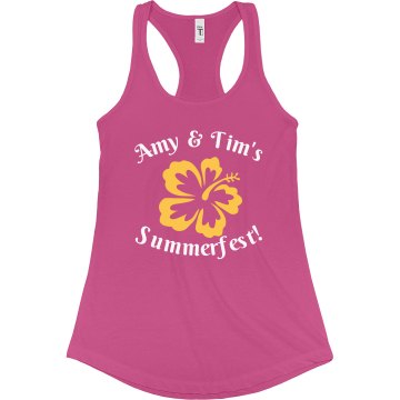 Summerfest Junior Fit Bella Sheer Longer Length Rib Racerback Tank Top