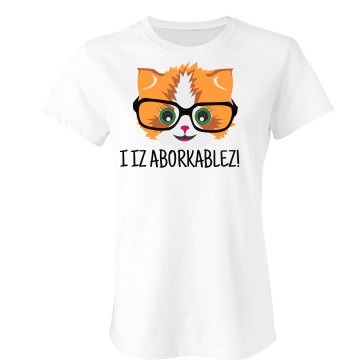 Adorkable Cat Junior Fit Bella Sheer Longer Length Rib Tee