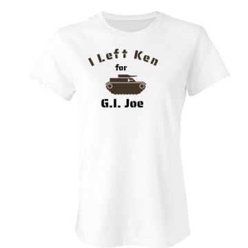 I Left Ken for GI Joe Junior Fit Bella Sheer Longer Length Rib Tee