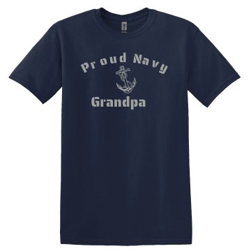 Proud Navy Grandpa Unisex Gildan Heavy Cotton Crew Neck Tee