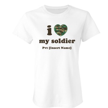 I Love My Marine Junior Fit Bella Sheer Longer Length Rib Tee