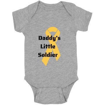 Daddy's Little Soldier Infant Rabbit Skins Lap Shoulder Creeper