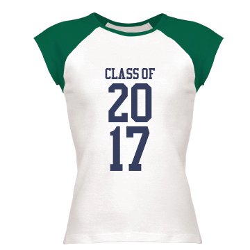 Class Of... Junior Fit Bella 1x1 Rib Ringer Tee
