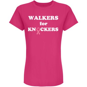 Breast Cancer Walkers Junior Fit Bella Sheer Longer Length Rib Tee