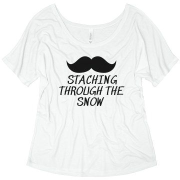 Staching Through The Snow Misses Bella Flowy V-Neck Half-Sleeve Tee