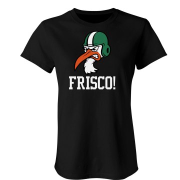Frisco Canes Mascot Head Junior Fit Bella Crewneck Jersey Tee