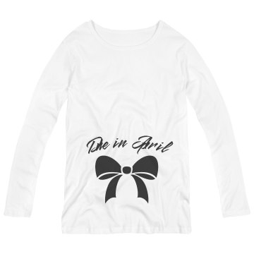 Due In April Maternity Junior Fit Bella Long Sleeve Sheer Longer Length Rib V-Neck Tee