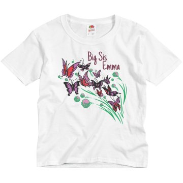 Big Sister Youth Bella Girl 1x1 Rib Cap Sleeve Tee