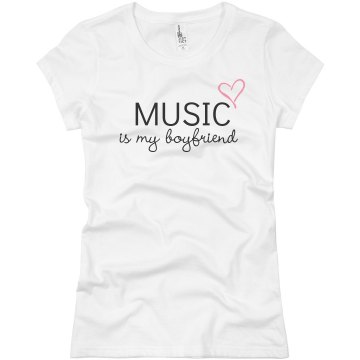 Music Is My Boyfriend Junior Fit Basic Bella Favorite Tee