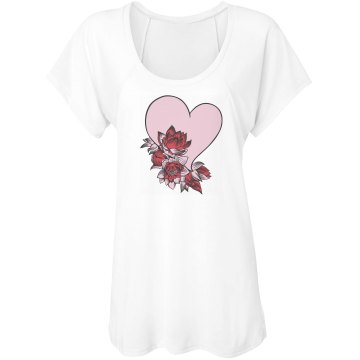 Heart Fashion Tee Misses Bella Flowy Lightweight Raglan Tee