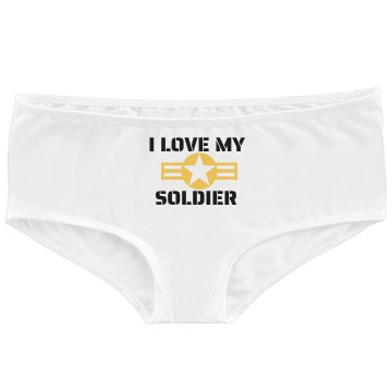 I Love My Marine Bella Contrast Satin Trim Thong