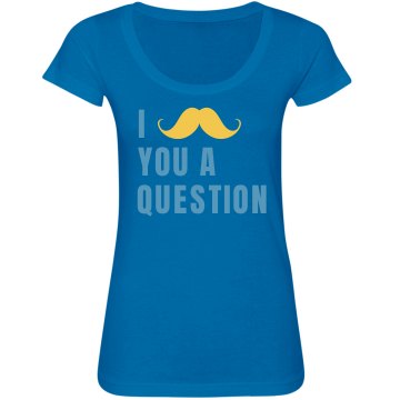 Mustache of Yellow Junior Fit Bella Sheer Longer Length Scoopneck Tee